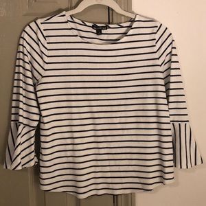 J. Crew Striped bell-sleeve tee